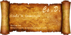 Csók Dominik névjegykártya
